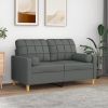Throw Pillows 2 pcs Dark Gray Ø5.9"x19.7" Fabric