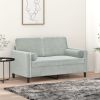Throw Pillows 2 pcs Light Gray Ø5.9"x19.7" Velvet