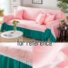 Lace Sofa Cover Two-tone Sofa Towel Modern Love Seat Sofa Slipcover Couch Cover; Pink Green