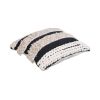 Adiv 18 x 18 Handcrafted Shaggy Cotton Accent Throw Pillows, Handknit Yarn, Set of 2, White, Black