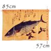 Japanese Style Door Curtain Partition Half Curtain Tuna Hanging Curtain Kitchen Sushi Restaurant Decor Short Curtain,33x22 Inch