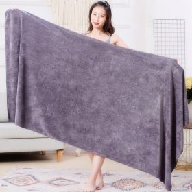 Large Cotton Absorbent Quick Drying Lint Resistant Towel (Option: Light Grey Thickening-100x200cm)