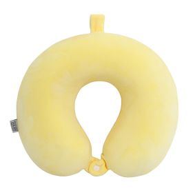 Memory Pillow U-shaped Pillow Core Travel Solid Color (Option: Yellow-About 30x28cm)