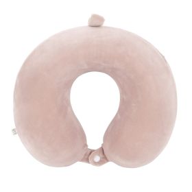 Memory Pillow U-shaped Pillow Core Travel Solid Color (Option: Cameo Brown-About 30x28cm)
