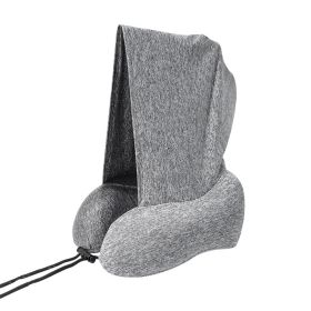 U Shaped Memory Foam Neck Pillow, Skin-Friendly and Breathable Pillowcase with Portable Storage Bag, Suitable for travel, office and Home Use (Color: grey)