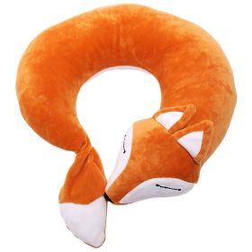 Travel Pillows Cartoon Planes Fox Animal U-Shaped Neck Pillow (Color: brown)