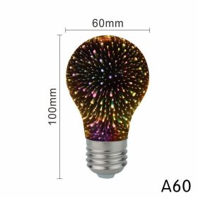 3D Led Bulb Star Fireworks E27 Vintage Edison Night Light 110V 220V A60 ST64 G80 G95 G125 Holiday Novelty Decoration Lighting (Emitting Color: A60)
