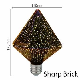3D Led Bulb Star Fireworks E27 Vintage Edison Night Light 110V 220V A60 ST64 G80 G95 G125 Holiday Novelty Decoration Lighting (Emitting Color: Sharp Brick)