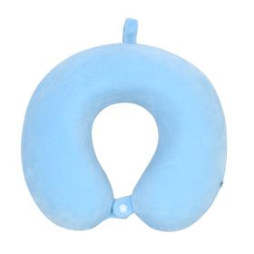 Memory Pillow U-shaped Pillow Core Travel Solid Color (Option: Sky Blue-About 30x28cm)