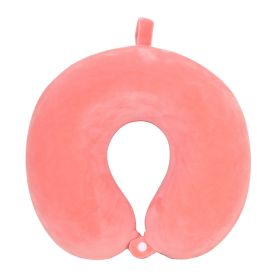 Memory Pillow U-shaped Pillow Core Travel Solid Color (Option: Orange Pink-About 30x28cm)