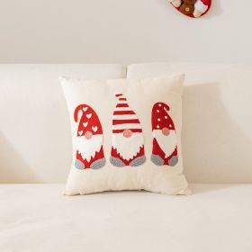 Christmas Towel Embroidery Pillow Cover Holiday Home Decoration (Option: Beige Dwarf-45x45cm)