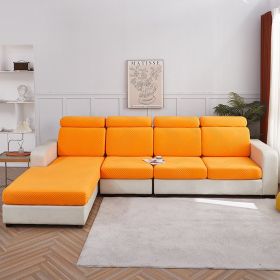 Solid Color Three-dimensional Jacquard Sofa Combination Seat Cover (Option: Bright Orange-Four People)