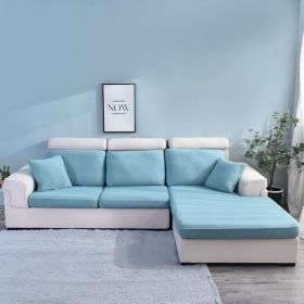 Sofa Cover Seersucker Waterproof Season Universal (Option: Light Blue-Three)
