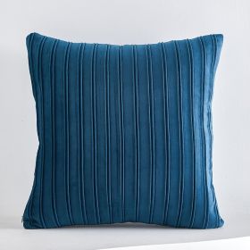 Netherlands Velvet Striped Pleated Cushion Cushion (Option: Midnight blue-50x50cm 500g pillow)
