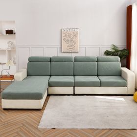 Solid Color Three-dimensional Jacquard Sofa Combination Seat Cover (Option: Pine Green-Flower Pillowcase)