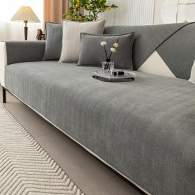 Non-slip All-inclusive Universal Cover Chenille Light Luxury High-end Cushion Cover Towel (Option: Dark Gray-110X110)
