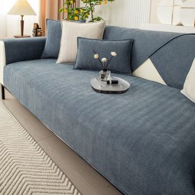 Non-slip All-inclusive Universal Cover Chenille Light Luxury High-end Cushion Cover Towel (Option: Gray And Blue-110X110)